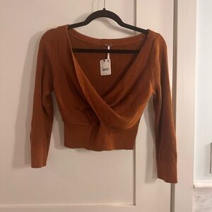 NWT Free People Glazed Ginger Ribbed Sweater